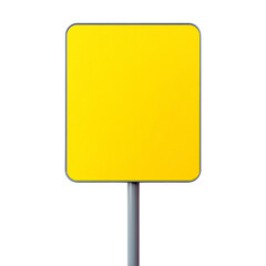 Aufkleber - Vibrant yellow rectangular sign isolated against a transparent space, perfect for adding custom message