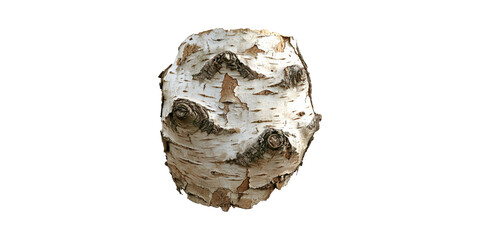 Wall Mural - birch tree bark with knots. natural texture and organic design element isolated on transparent backg