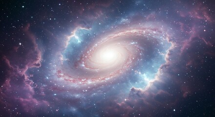 Wall Mural - Starlight Beam Corridor to Galaxy Background
A digital concept of an abstract corridor formed by converging starlight beams leading to a bright galactic horizon, with purple and cyan nebula accents, 