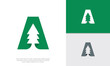 © rysign25 - Letter A Pine Tree Logo. Elegant logo design that combines the letter A with pine tree silhouette. Ideal for business on natural products, outdoor adventures, or letter-based visual identity.