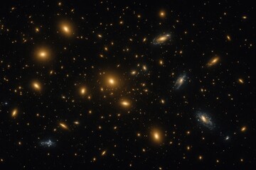 Breathtaking galactic landscape with distant stars and glowing galaxies in deep space