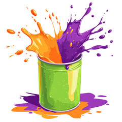 Wall Mural - dynamic colors exploding from a vibrant container, creating a captivating visual splash