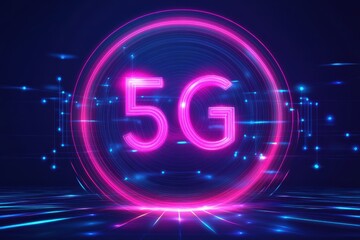 Wall Mural - high speed broadband communication network concept showcasing 5g technology