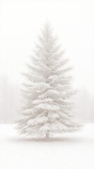 snowy evergreen tree in winter landscape