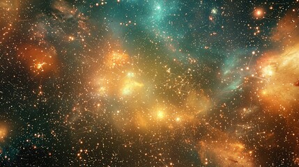 Wall Mural - 3D particle universe forming digital constellations representing machine learning.