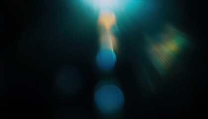 Leinwandbilder -  abstract light beam flare with teal and gold hues on dark background for web design, digital art, branding, posters, and multimedia backdrops