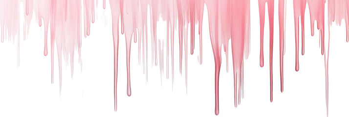 Poster - Abstract dripping paint effect with a playful pink palette creates a textured, artistic backdrop, isolated transparent background