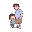 © mdpz art - vector illustration of cartoon characters father and son together