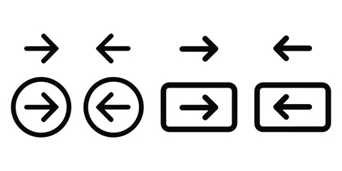 Arrow sign vector icon set  for web, app UX, UI design element