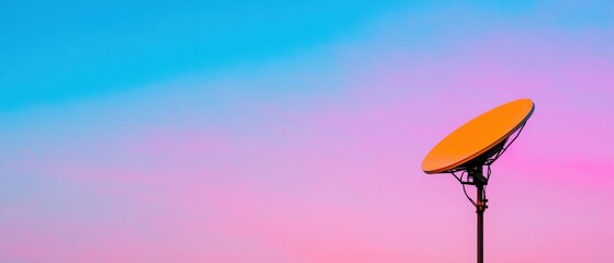 Poster - Future-Ready Connectivity Sleek Satellite Dish Antenna Illuminating Global Communication Networks with Minimalist Tech Aesthetics at Twilights Ethereal Horizon