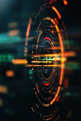 Poster - Futuristic HUD Radar Interface Advanced Digital Defense Technology Visualizing Next-Gen Tactical Command Systems with Immersive Cybersecurity Visualization