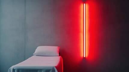 Aufkleber - Cutting-Edge Wellness Tech Minimalist Red Light Therapy Recovery Space Optimizing Performance and Cellular Regeneration for Biohackers and Elite Athletes
