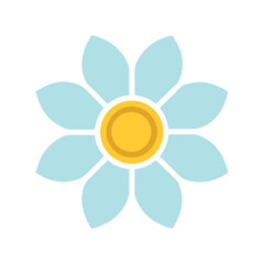 Minimalist colorful flower icon vector illustration, simple floral design with vibrant petals