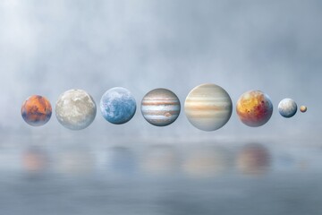 Poster - Minimalist Solar System Visualization Immersive  Space Exploration for STEM Education and Scientific Branding - Cosmic Design Innovation
