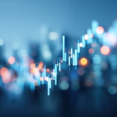 Leinwandbilder - Quantum Analytics Insights Dynamic Financial Visualization with Blurred Urban Techscape - AI-Powered Investment Strategy and Market Intelligence Trends