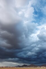Fototapete - Climate Crisis Visual Dramatic Storm Clouds Signaling Environmental Disruption - Meteorological Documentary Imagery for News Media and Sustainability Reporting
