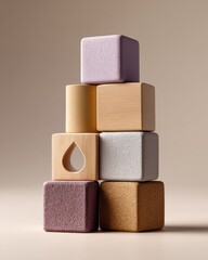 Poster - Circular Economy Insights Textural Wooden Blocks Visualizing Sustainable Business Transformation, Innovative Strategy and Systemic Design Principles