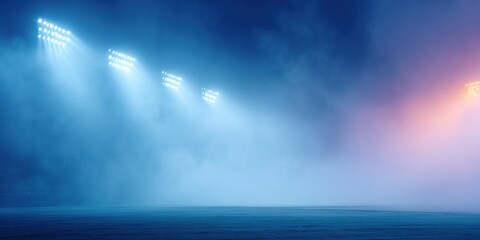 Aufkleber - Ethereal Stadium Illumination Cinematic Sports Entertainment Landscape with Atmospheric Lighting Design - Next-Gen Event Visualization and Immersive Performance Staging