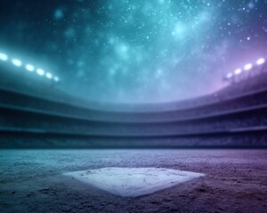 Poster - Immersive Stadium Dreamscape Epic Baseball Field Visualization with Cinematic Lighting - Next-Gen Sports Marketing and Atmospheric Event Branding