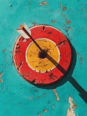 Poster - Precision Performance Minimalist Archery Target Visualization - Epic Concentration Training and Peak Achievement Strategy for Modern Athletes
