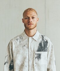 Aufkleber - Distressed Minimalist Menswear Digital-Native Designer Aesthetic Showcasing Post-Analog Texture Trends in Contemporary Urban Fashion Innovation
