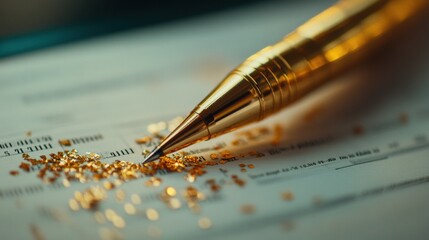 Aufkleber - Luxe Financial Analytics Gold Precision Ballpoint Illuminating Microtrend Accounting Workflows with Metallic Narrative Storytelling for Next-Gen Business Intelligence