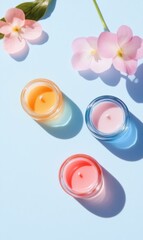 Poster - Pastel Mindfulness Soft Spring Candle Collection with Delicate Floral Aesthetic - Wellness Lifestyle and Soft Color Trend Content