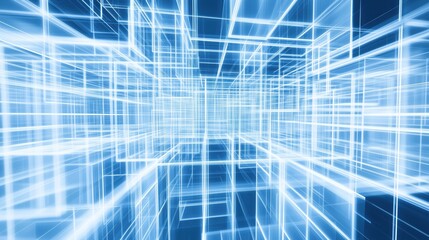 Abstract Blue Grid Pattern