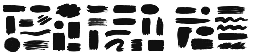 Poster - Black brush strokes create a dynamic pattern on a white background showcasing artistic expression and creativity