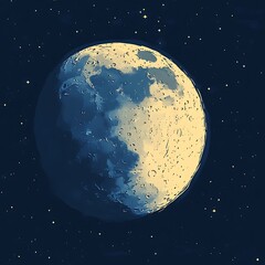 an artistic depiction of a large full moon in space
