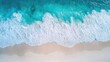 © Generative AI - Turquoise Waves Crashing on White Sandy Beach.
