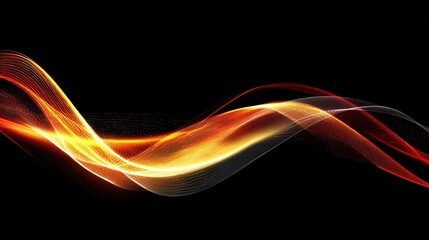Wall Mural - dynamic wave of glowing light trails on a black background creating a sense of energy and movement a
