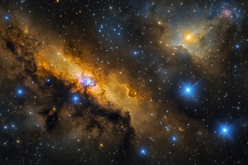 Wall Mural - captivating cosmic cloudscape with radiant stars and celestial dust in mesmerizing space panorama