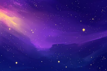 Wall Mural - ethereal cosmic vista featuring a vibrant violet nebula and twinkling stars creating a dreamy celest