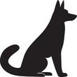 © Tasbeeh - German Shepherd Dog Silhouette Vector | Sitting Pet Animal Icon