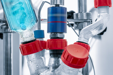 Poster - Chemical glass reactor for scientific experiments in pharmaceutical factory or laboratory