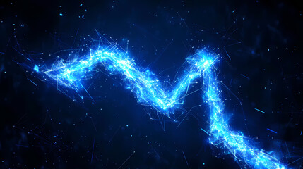 Wall Mural - abstract blue arrow