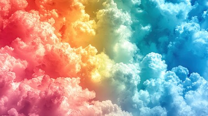 Wall Mural - Colorful clouds merging vibrant hues