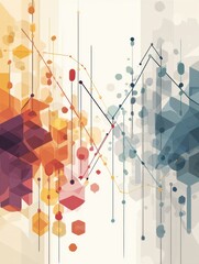 Poster - Abstract Representation of Two Economies Diverging With Contrasting Visual Elements and Colors Generative AI