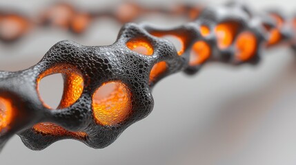Wall Mural - interconnected organic chain with glowing internals