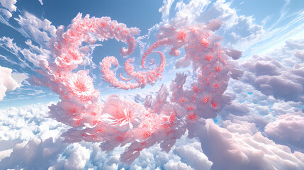 Wall Mural - bright pink flowers dance
