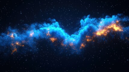 Wall Mural - Starry sky with a nebula cloud