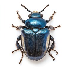 Wall Mural - exquisite close up photography of a vibrant blue beetle insect with a stunning metallic iridescent e