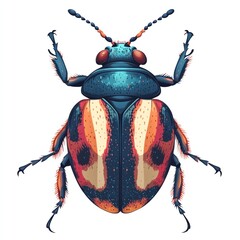 Wall Mural - stunning macro photograph showcasing the intricate and vibrant details of a colorful beetle insect t