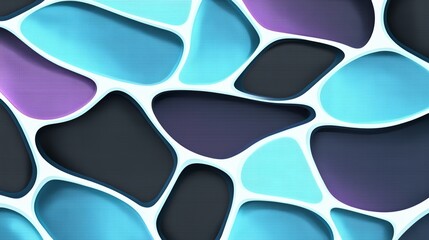 Aufkleber - Blue and purple background with a white and black pattern. The pattern is made up of squares and triangles