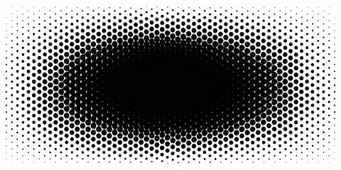 Wall Mural - abstract black noise halftone dotwork gradient: rippled rounded frame png