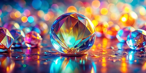 Wall Mural - abstract blurred glass texture: minimalist close-up crystal background