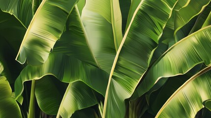 Poster - Close up of a green leafy plant with a yellow stripe. Concept of growth and vitality, as the plant is lush and full of life. The yellow stripe adds a pop of color