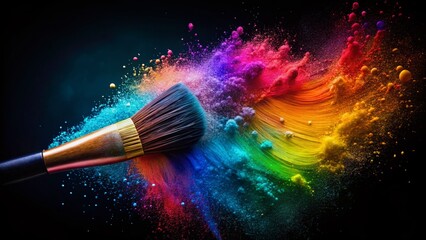 Wall Mural - abstract watercolor silhouette: macro brush splash texture - high-resolution stock photo