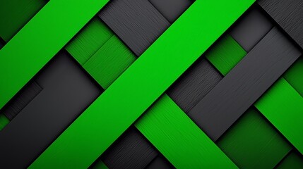 Leinwandbilder - Green and black striped background with a black and green square in the middle. The background is made up of many small squares of green and black